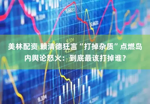 美林配资 赖清德狂言“打掉杂质”点燃岛内舆论怒火：到底最该打掉谁？