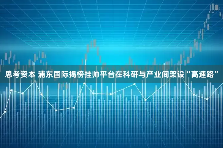 思考资本 浦东国际揭榜挂帅平台在科研与产业间架设“高速路”