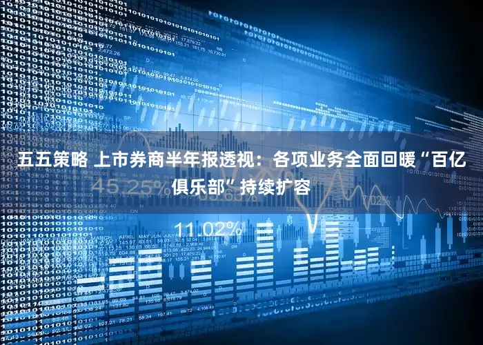 五五策略 上市券商半年报透视：各项业务全面回暖　“百亿俱乐部”持续扩容